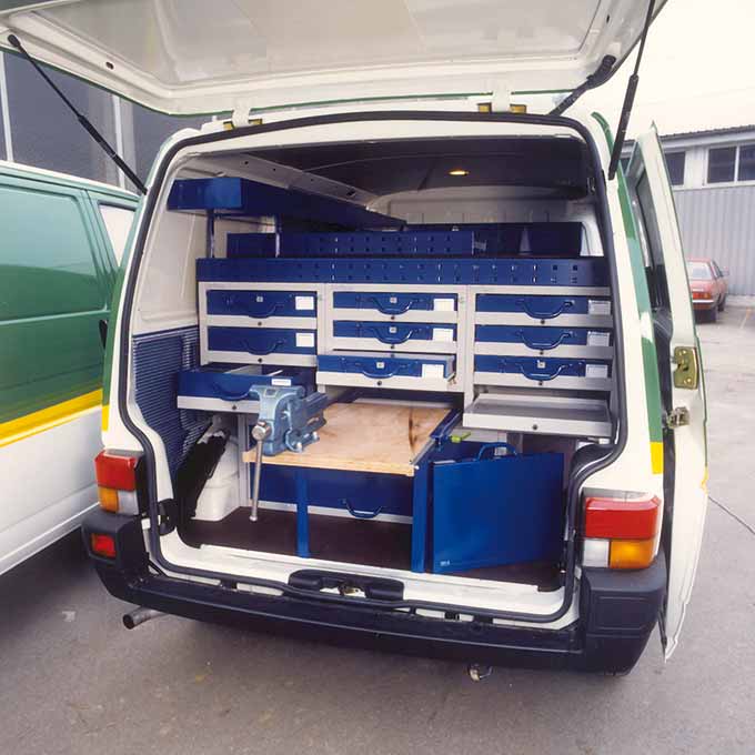 Sortimo history 1990 first van racking system